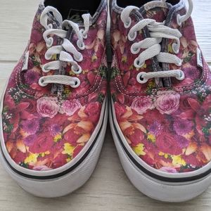 Vans floral lace up sneakers size 9.5